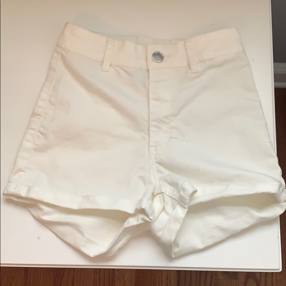 white high waisted shorts
